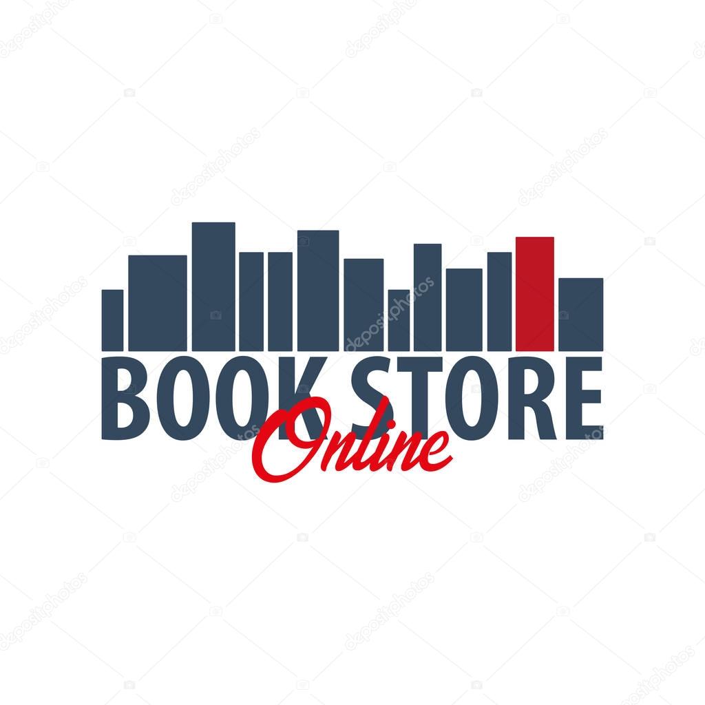 Book Store Online Logo. Education and book emblem. Vector illustration