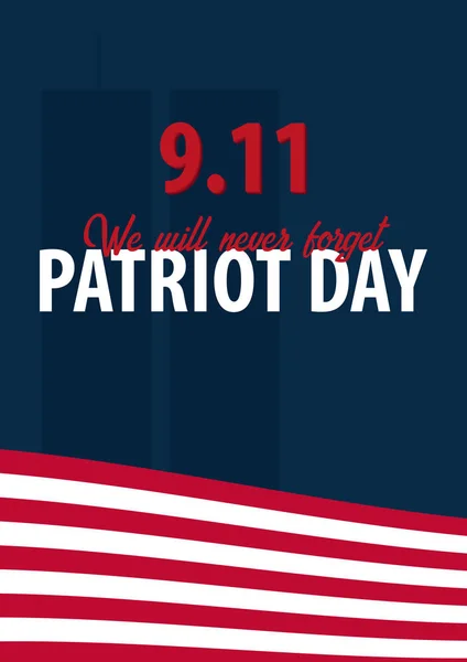 Patriot dag bakgrund. Den 11 september. Vi kommer aldrig att glömma. — Stock vektor