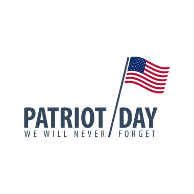 Vatansever gün amblem veya logosu. 11 Eylül. Asla unutmayacağız.