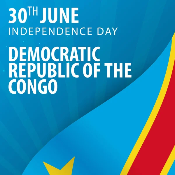 Kongo Demokratik Cumhuriyeti Bağımsızlık günü. Bayrak ve vatansever afiş.