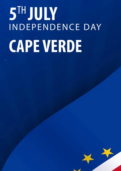 Independence day of Cape Verde. Flag and Patriotic Banner. Vector illustration. — Stock Vector