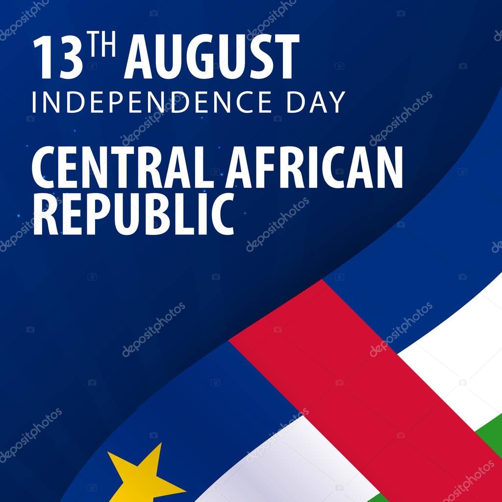 Independence day of Central African Republic. Flag and Patriotic Banner. Vector illustration.