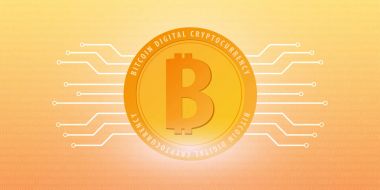 Bitcoin. Dijital Cryptocurrency araştırma grubu. Teknoloji afiş.