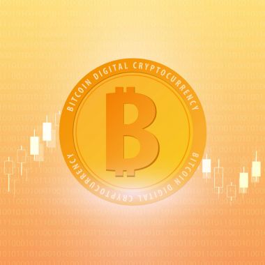 Bitcoin. Dijital Cryptocurrency araştırma grubu. Teknoloji afiş.