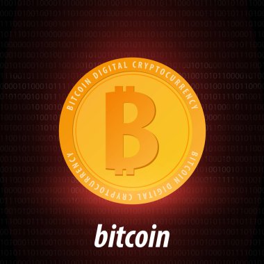 Bitcoin. Dijital Cryptocurrency araştırma grubu. Teknoloji afiş.