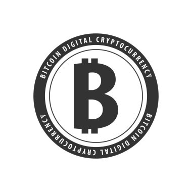 Bitcoin logo ve amblem. Dijital cryptocurrency. B.t amblemi.