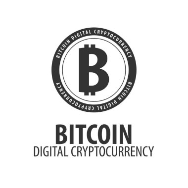 Bitcoin logo ve amblem. Dijital cryptocurrency. B.t amblemi.