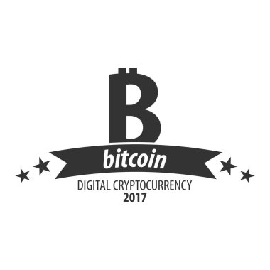 Bitcoin logo ve amblem. Dijital cryptocurrency. B.t amblemi.