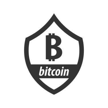 Bitcoin logo ve amblem. Dijital cryptocurrency. B.t amblemi.