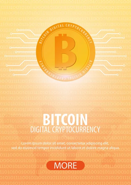 Bitcoin. Dijital Cryptocurrency araştırma grubu. Teknoloji afiş.