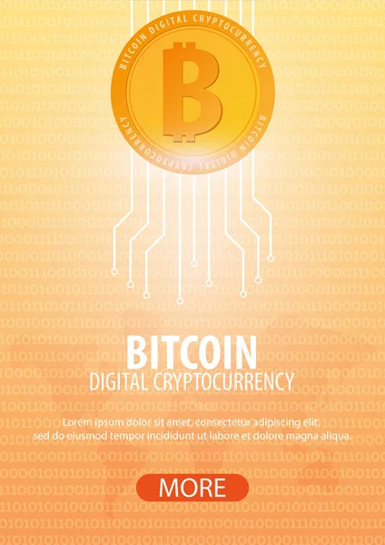 Bitcoin. Dijital Cryptocurrency araştırma grubu. Teknoloji afiş.
