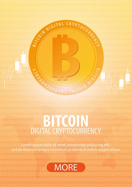 Bitcoin. Dijital Cryptocurrency araştırma grubu. Teknoloji afiş.
