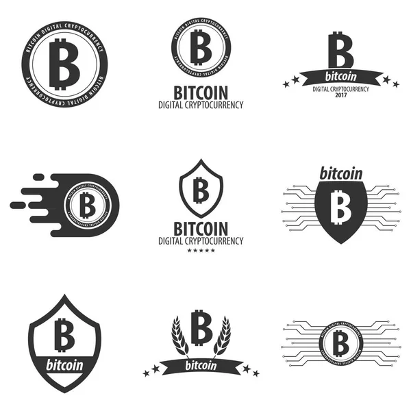 Bitcoin logo ve amblem. Dijital cryptocurrency. B.t amblemi.