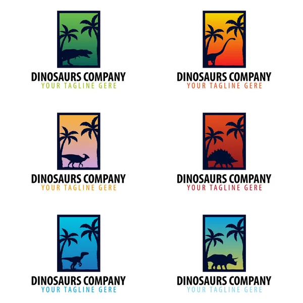 恐竜の会社のロゴやエンブレム。ベクトル図. — ストックベクタ