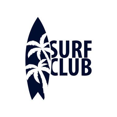 Sörf logo ve amblemler için Surf Club veya dükkan. Vektör çizim.