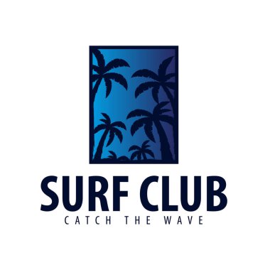 Sörf logo ve amblemler için Surf Club veya dükkan. Vektör çizim.
