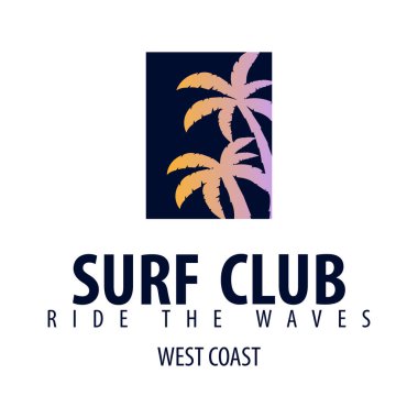 Sörf logo ve amblemler için Surf Club veya dükkan. Vektör çizim.