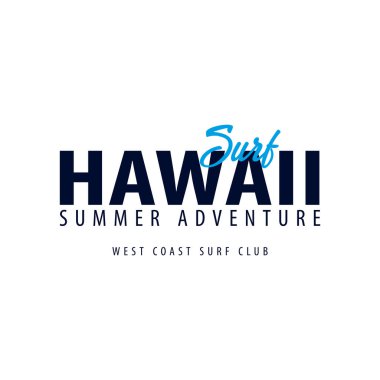Hawaii sörf amblem veya logosu. Vektör çizim.