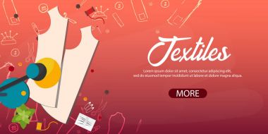 Terzi ve terzi afiş. Dikiş takımı. Iğne işi, el yapımı. Terzilik kavramı.