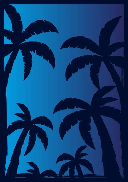 Colorfull Palms med mörk bakgrund. Vektorillustration. — Stock vektor