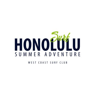 Honolulu sörf amblem veya logosu. Vektör çizim.