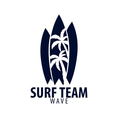 Sörf logo ve amblemler için Surf Club veya dükkan. Vektör çizim.