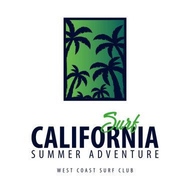 Sörf logo ve amblemler için Surf Club veya dükkan. Vektör çizim.