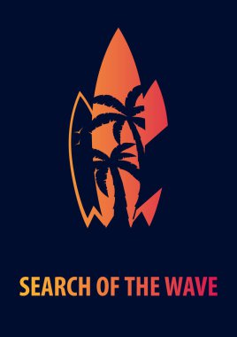 Surfingboards arka plan. Sörf tasarım T-Shirt, Yazdır. Vektör çizim.