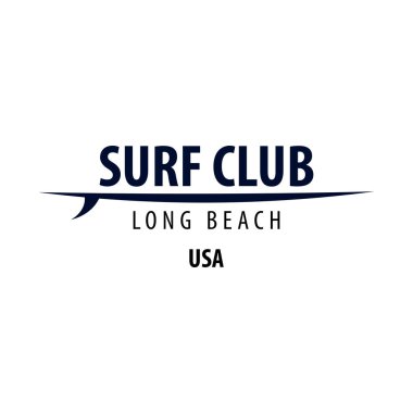 Sörf logo ve amblemler için Surf Club veya dükkan. Vektör çizim.