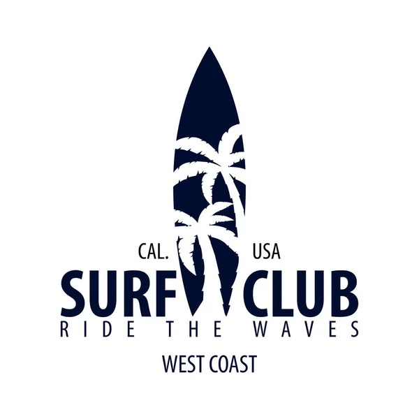 Logotipo de surf e emblemas para Surf Club ou loja. Ilustração vetorial . — Vetor de Stock