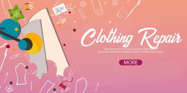 Terzi ve terzi afiş. Dikiş takımı. Iğne işi, el yapımı. Terzilik kavramı.