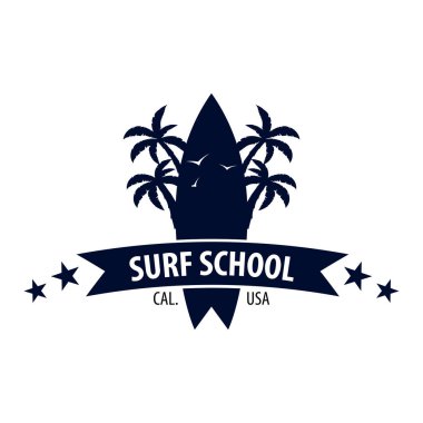 Sörf logo ve amblemler için Surf Club veya dükkan. Vektör çizim.