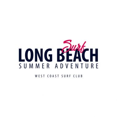 Long Beach sörf amblem veya logosu. Vektör çizim.