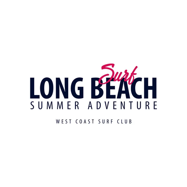 Long Beach Surfing emblem eller logotyp. Vektorillustration. — Stock vektor