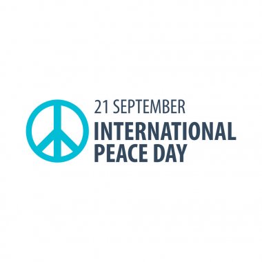 Uluslararası Barış günü logosu veya amblem. 21 Eylül. Vektör çizim.