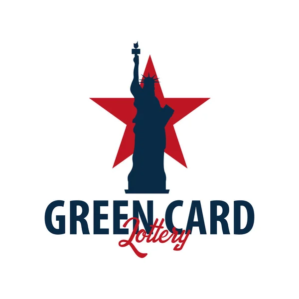 Loteria Green Card logotipo ou emblema. Imigração e Visto para os EUA . —  Vetores de Stock