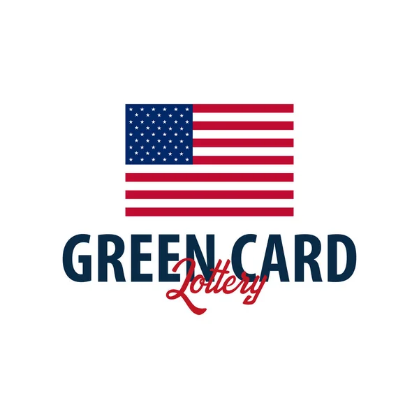 Loteria Green Card logotipo ou emblema. Imigração e Visto para os EUA . —  Vetores de Stock