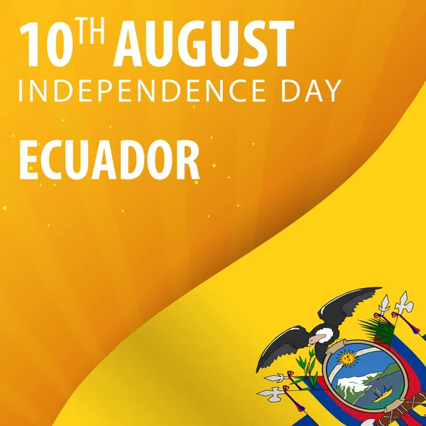 Independence day of Ecuador. Flag and Patriotic Banner. — Stock Vector