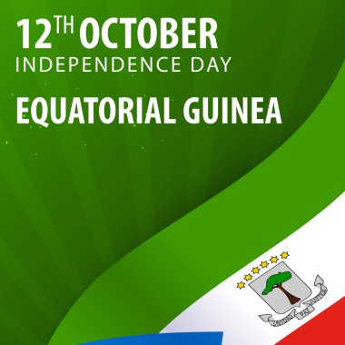 Ekvator Ginesi Bağımsızlık günü. Bayrak ve vatansever afiş.