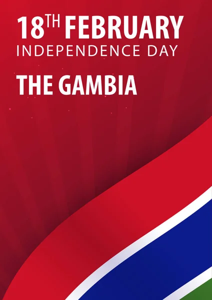 Independence day of The Gambia Flag and Patriotic Banner. — Stock Vector
