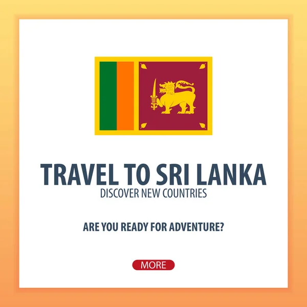 到斯里兰卡旅游。发现和探索新的国家。冒险之旅. — 图库矢量图片