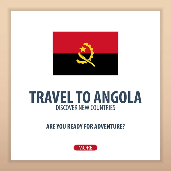 Voyage en Angola. Découvrez et explorez de nouveaux pays. Voyage aventure . — Image vectorielle