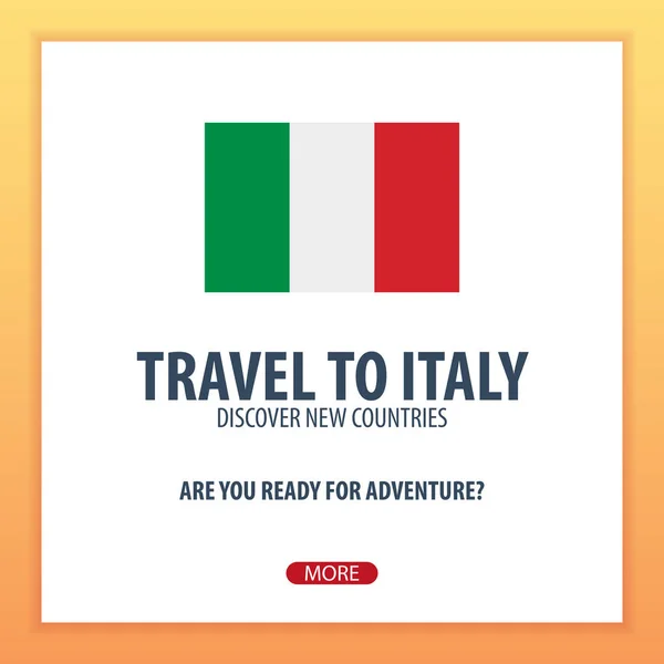 Voyage en Italie. Découvrez et explorez de nouveaux pays. Voyage aventure . — Image vectorielle