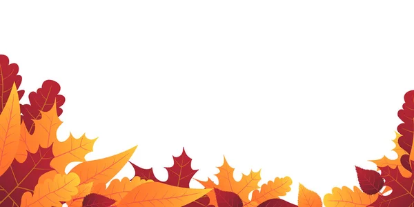 De achtergrond van de herfst met bladeren om te winkelen verkoop of promo poster en frame bijsluiter of web banner. Vector illustratie sjabloon. — Stockvector