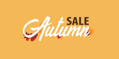 Sonbahar yaprakları satış veya promosyon posteri ve çerçeve belgesi veya web afiş alışveriş için arka plan. Vektör çizim şablonu.