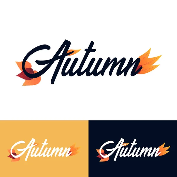 Logo otoño caída y emblema. Ilustración vectorial . — Vector de stock