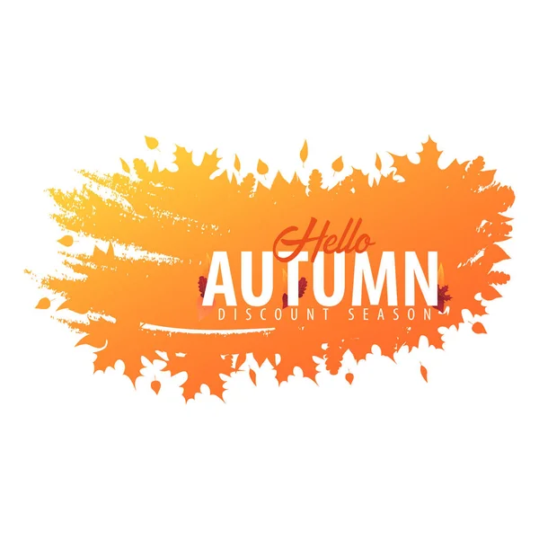 Autumn Background with leaves for shopping sale or promo poster and frame leaflet or web banner. Vector illustration template. — Stock Vector