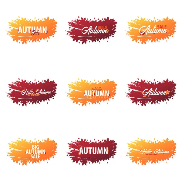 Autumn Background with leaves for shopping sale or promo poster and frame leaflet or web banner. Vector illustration template. — Stock Vector