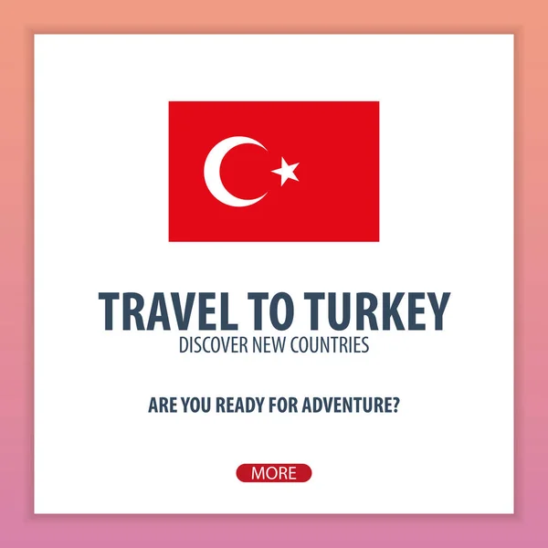 Resa till Turkiet. Upptäck och utforska nya länder. Äventyrsresa. — Stock vektor