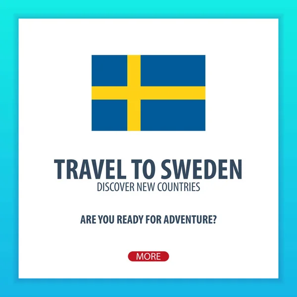 Utazás, Svédország. Fedezze fel, és fedezze fel az új országok. Kalandtúra. — Stock Vector